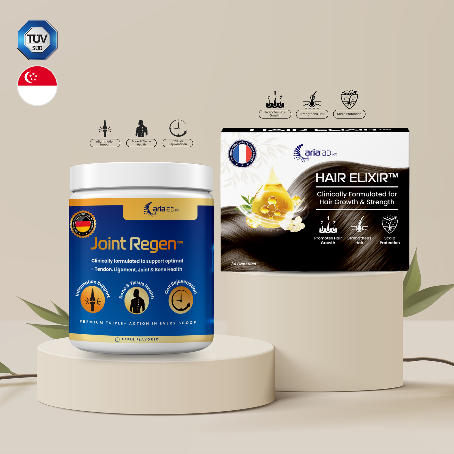 [Joint Regen™ & Hair Elixir™ Bundle] The Strength & Shine Duo - ⁠⁠Formulated in collaboration with Researchers from NUS