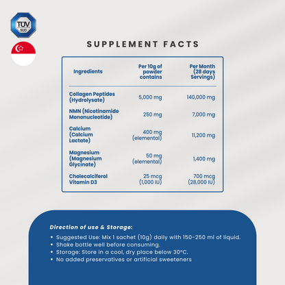 Joint Regen™ Collagen Peptides with NMN - ⁠⁠Formulated in collaboration with Researchers from NUS