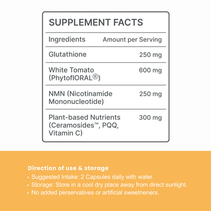 Skin Elixir™ White Tomato (PhytoflORAL®) + NMN - Formulated in collaboration with Professor from NUS